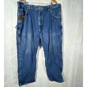 Wrangler Riggs Jeans 42x30 Carpenter Medium  Wash Blue Denim Workwear